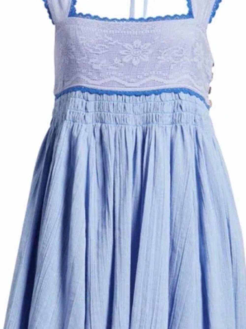 🚨SOLD! DO NOT BUY!! Free People Light Blue and White Mini Dress